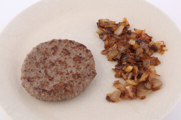 burger and onions