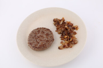 burger and onions