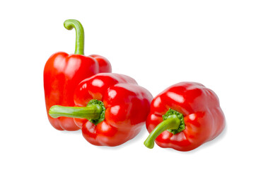 Paprika. Red bell pepper. Isolated on a white background.