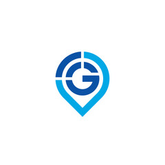 Letter G, Signal and Location Mark logo design
