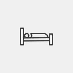 Single bed icon. Bed symbol modern, simple, vector, icon for website design, mobile app, ui. Vector Illustration