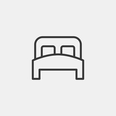 Double bed icon. Bed symbol modern, simple, vector, icon for website design, mobile app, ui. Vector Illustration
