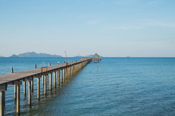 Fototapeta na wymiar wooden pier in the sea.