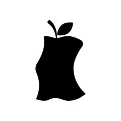 bitten apple icon, silhouette style