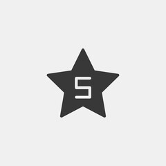 5 star hotel sign. Rating symbol modern, simple, vector, icon for website design, mobile app, ui. Vector Illustration