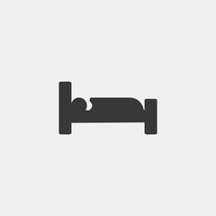 Single bed icon. Bed symbol modern, simple, vector, icon for website design, mobile app, ui. Vector Illustration