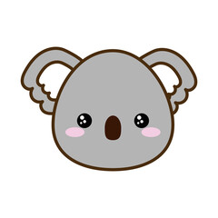 Cute koala cartoon line and fill style icon design, Kawaii animal zoo life nature and character theme Vector illustration