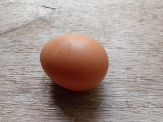 egg on wooden table