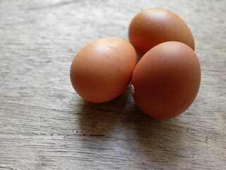 eggs on wooden background