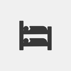 Bunk bed icon. Hostel symbol modern, simple, vector, icon for website design, mobile app, ui. Vector Illustration