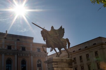 Statue of Rodrigo Díaz de Vivar, El Cid, in Burgos Spain