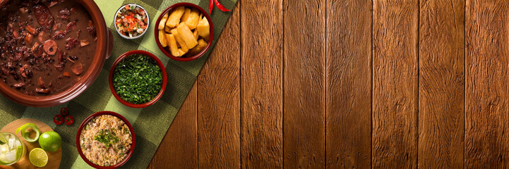 Brazilian Feijoada Food. Outdoor format.