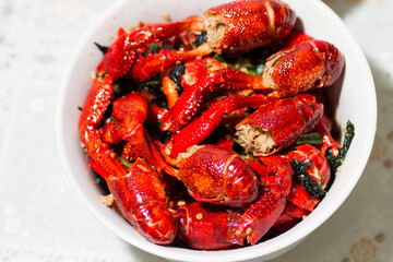 Crayfish in a bowl