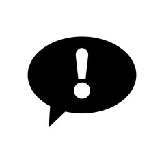 speech bubble with exclamation mark icon, silhouette style