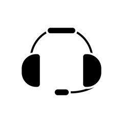 headset icon image, silhouette style