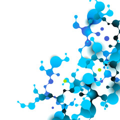 Abstract vector polygonal background with connecting blue dots with lines