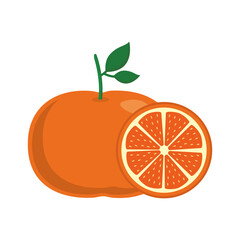 mandarine flat style icon design, Fruit healthy organic food sweet and nature theme Vector illustration