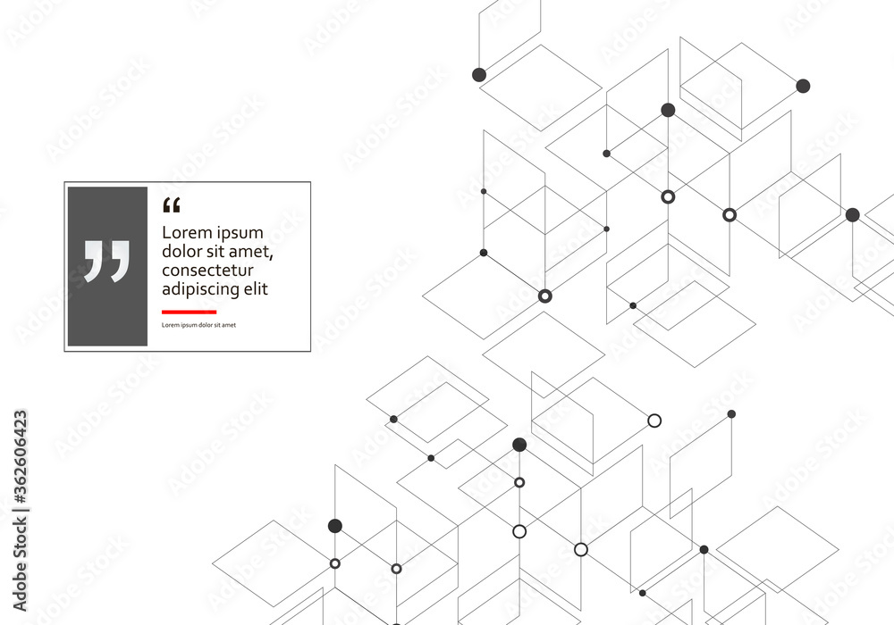 Poster vector connection molecules with dots lines which right white background