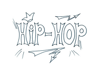 Hip hop hand written lettering. Modern watercolor calligraphy. Handwritten phrase.