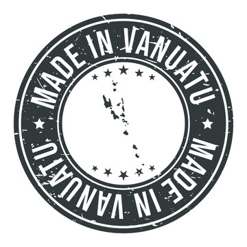 Made in Vanuatu Symbol. Silhouette Icon Map. Design Grunge Vector. Product Export Seal.