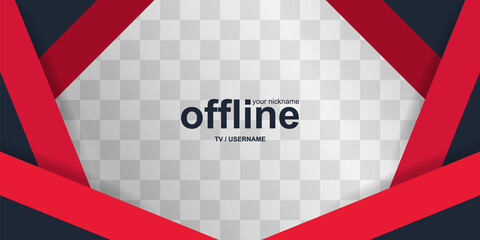 Currently offline twitch banner background vector template. - Vector.