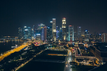 Fototapeta na wymiar Singapore at the night, Singapore.