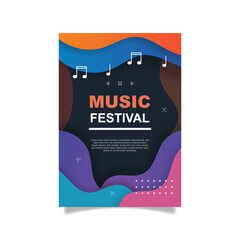 Live stream music concert poster template. - Vector.