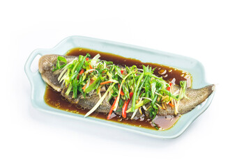 Chinese  cooking：Steamed  Shallots Sole  fish