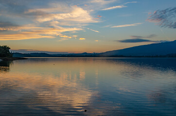 sunset over lake