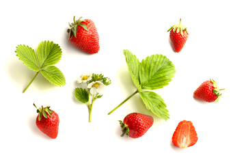 Strawberries isolated over white background