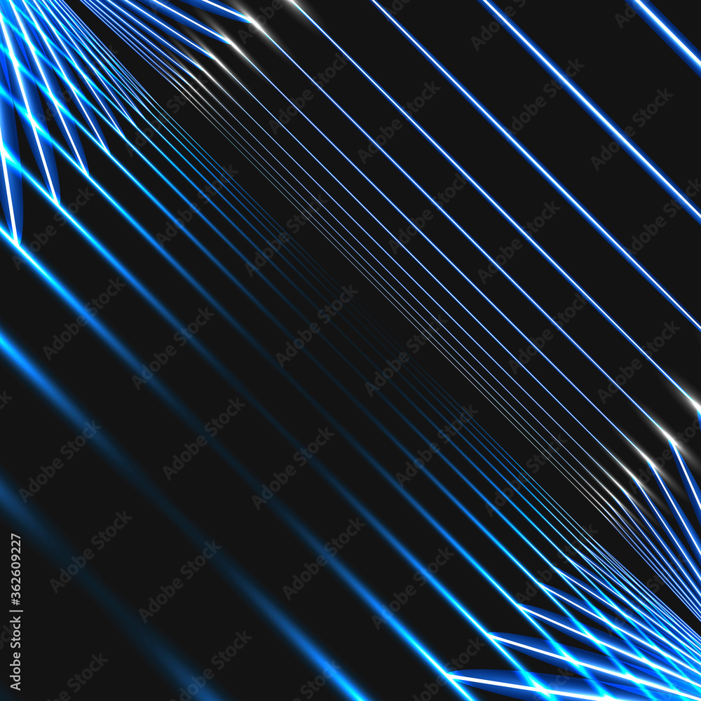 Poster modern technology illustration with square mesh. abstract glowing hexagon dark background