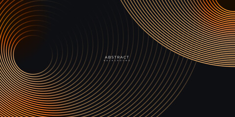 Dark black neutral gold abstract background for presentation design