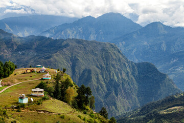 Fototapeta na wymiar View of beautiful Nandadevi Temple & Panchchuli peaks