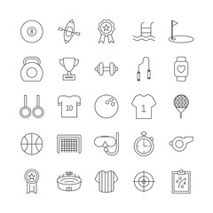 line style icon set design, Sport hobby competition and game theme Vector illustration