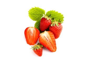 Strawberries isolated over white background