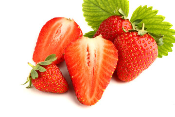 Strawberries isolated over white background