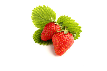 Strawberries isolated over white background