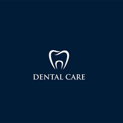 A dental vector illustration of a smiling tooth logo template