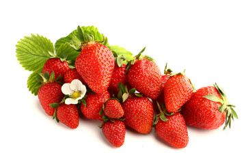 Strawberries isolated over white background