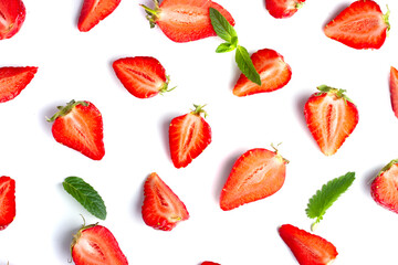 Strawberries isolated over white background