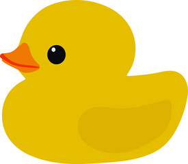 Yellow toy duck for the bath, sweetheart, isolated