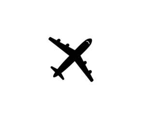 airplane vector icon - simple flat design in airport sign style - airplane, aircraft, aeroplane vector illustration