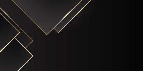 Elegant black gold background with overlap layer