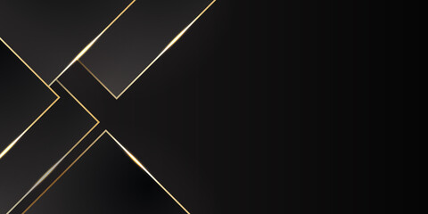 Elegant black gold background with overlap layer