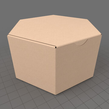 Closed hexagonal paper box 1