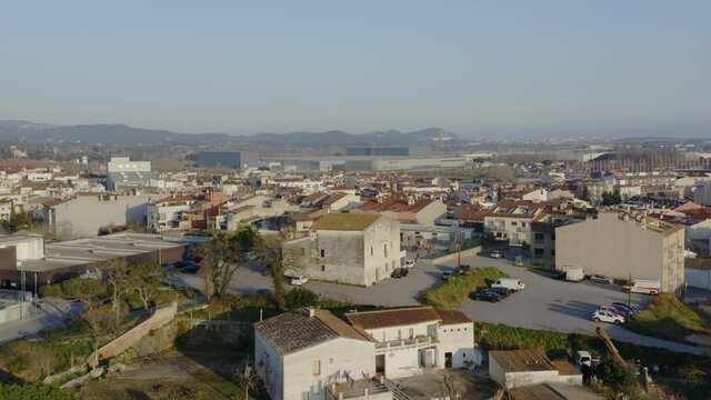 Shot above the urban area of the peaceful and lovely town of Tordera in Catalonia.