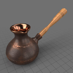 Coffee pot with wooden handle