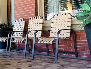 Chairs on a front porch

