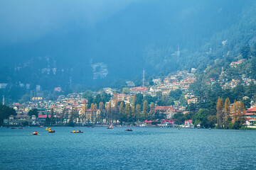 Beautiful landscape of Himalayan hill station Nainital, Uttarakhand, India