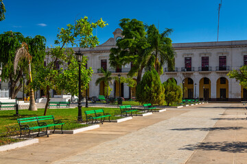 Main Square in Matanzas, Cuba. Exposure done in the main square of Matanzas, with its beautiful and colorful renovated buildings.